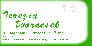 terezia dvoracsek business card